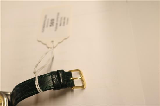 A gentlemans stainless steel mid-size Tudor Oyster wrist watch, on associated strap.